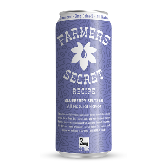 4 pack Farmers Secret Blueberry 3mg D9 THC Seltzer